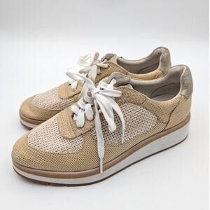 Donald Pliner Daisey Lace-Up Sneaker Shoes Natural Raffia Size US9.5M EU40
